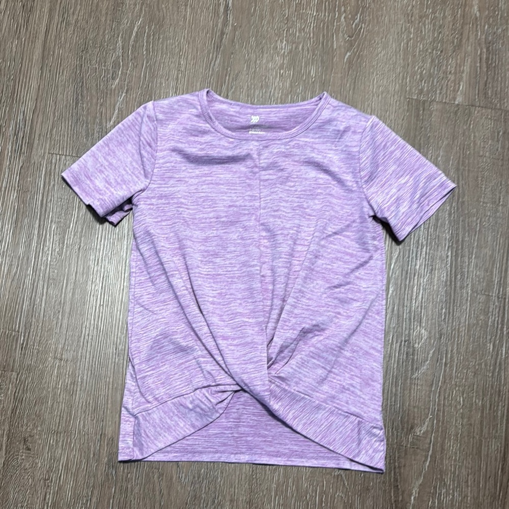 All in Motion Purple Tie Front Short Sleeve Tee